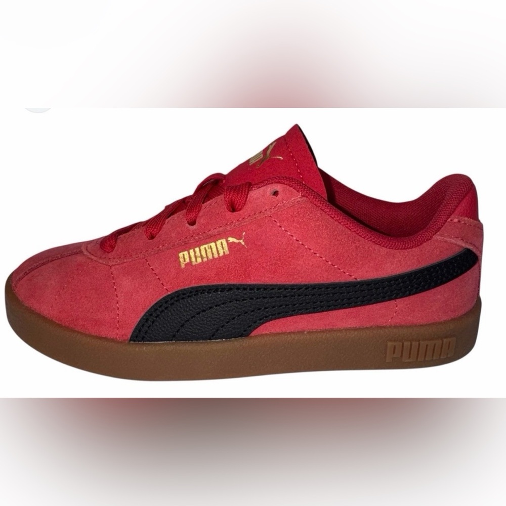Puma Kids Red and Black Suede Sneakers